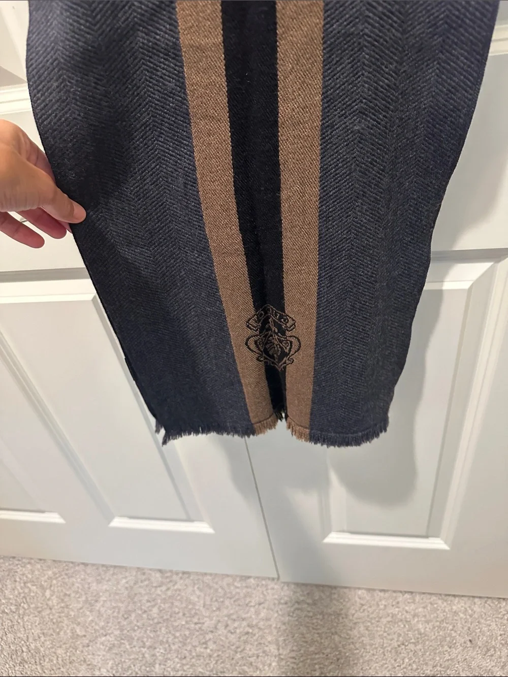 Gucci Black and Brown Striped Men's Scarf